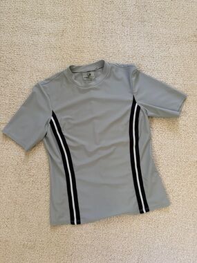Foray Golf Light Gray Golf Tunic with Black & White Stripe Detail
